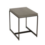 ETHAN ALLEN Edmonds End Table in Grey Finish with Oil Rubbed Bronze Metal Base