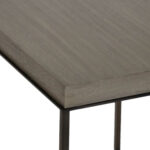 ETHAN ALLEN Edmonds End Table in Grey Finish with Oil Rubbed Bronze Metal Base - Image 3