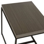 ETHAN ALLEN Edmonds End Table in Grey Finish with Oil Rubbed Bronze Metal Base - Image 2