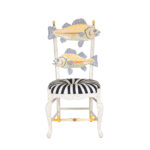 MACKENZIE-CHILDS Freckle Fish Chair with Black and White Seat