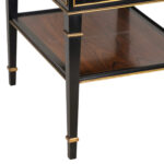 YORKSHIRE HOUSE INC Hollywood Regency Rosewood and Black Side Table with Brass Gallery - Image 4