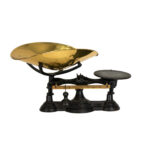 HENRY TROEMNER Cast Iron Balance Scale with Polished Brass Scoop Pan