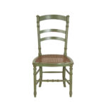 Green Finish Ladderback Chair with Cane Seat