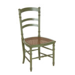 Green Finish Ladderback Chair with Cane Seat - Image 2