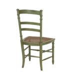 Green Finish Ladderback Chair with Cane Seat - Image 7