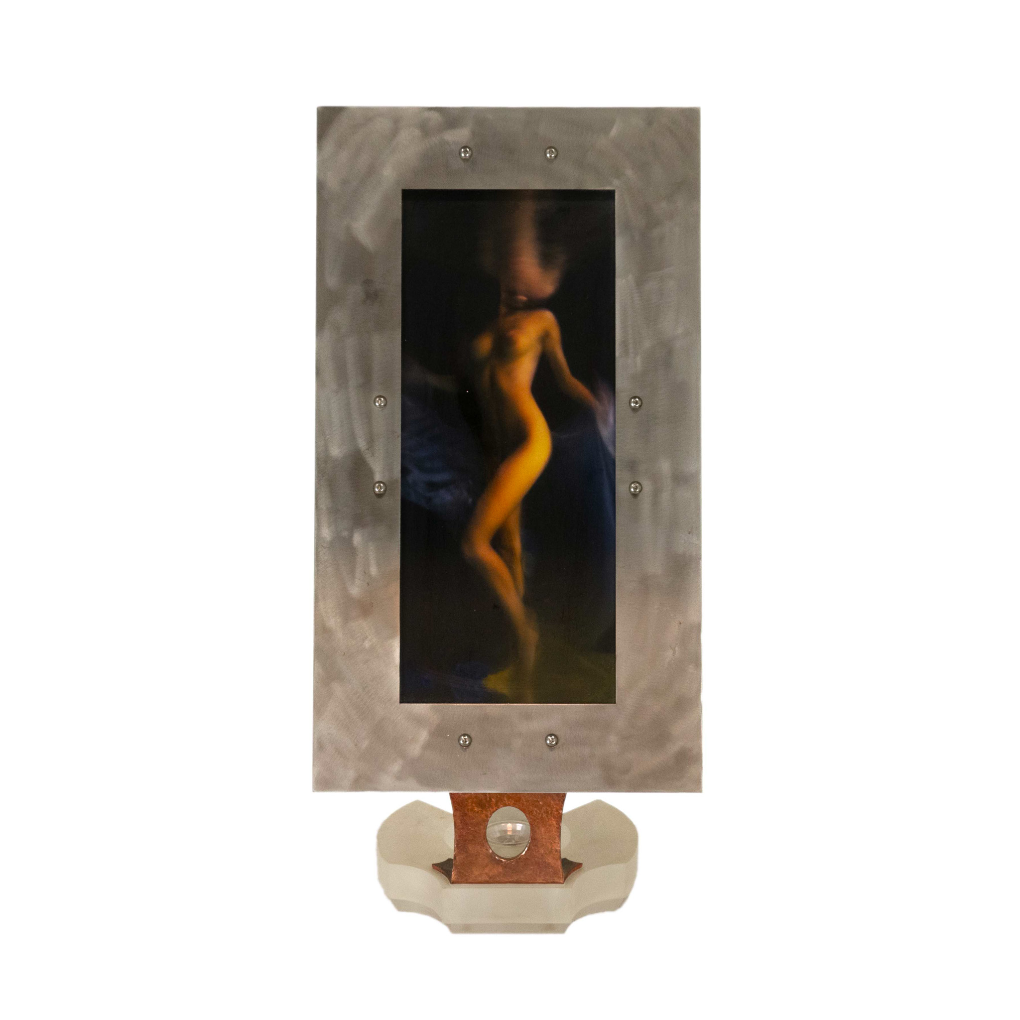 ZRAGL_141 -2 SHELLY CORBETT Underwater Female Nude Photograph on Acrylic in Stainless Steel Frame - Image 1