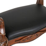 Queen Anne Style Bench with Spiral Turned Arms and Tassel Accents - Image 3